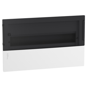   Schneider Electric Resi9 Mini Pragma - MIP22118S - Kiselosztó, füstszínű átlátszó ajtó, süllyesztett, 1x18 modul, PEN sín, komplett, fehér