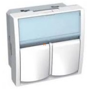   Schneider Altira Alombard informatikai aljzat 2xRJ45 Cat6 FTP polárfehér, antibakteriális ALB47336N
