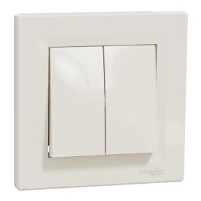 Schneider Electric Asfora - EPH0600123 - Kettős váltókapcsoló, rugós bekötés, bézs (106+6)