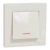 Schneider Electric Asfora - EPH1400123 - Egypólusú kapcsoló, jelzőfényes, rugós bekötés, bézs
