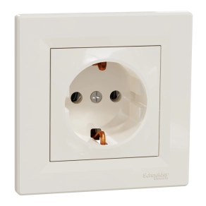 Schneider Electric Asfora - EPH2900123 - 2P+F csatlakozóaljzat, csavaros, kerettel, bézs