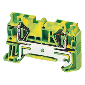   Schneider Electric Linergy TR terminals blocks - NSYTRR42PE - Rugós egyszintes földelőkapocs 1x1 csatlakozás 6,2 mm 4 mm2 zöld - sárga