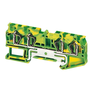   Schneider Electric Linergy TR terminals blocks - NSYTRR44PE - Rugós egyszintes földelőkapocs 2x2 csatlakozás 6,2 mm 4 mm2 zöld-sárga