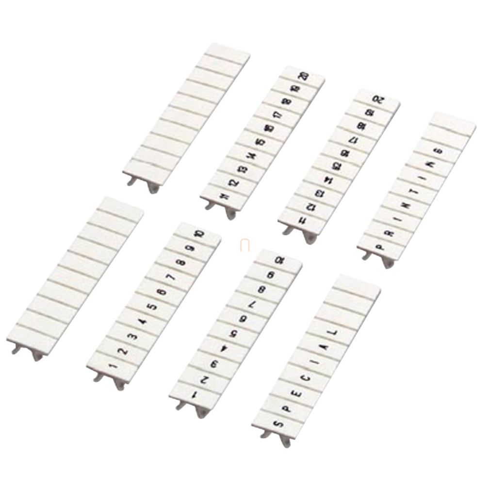 NSYTRAB5L1N Pattintható jelölő, 10 csík, 5 mm széles, L1, L2, L3, N, PE, fehér Schneider