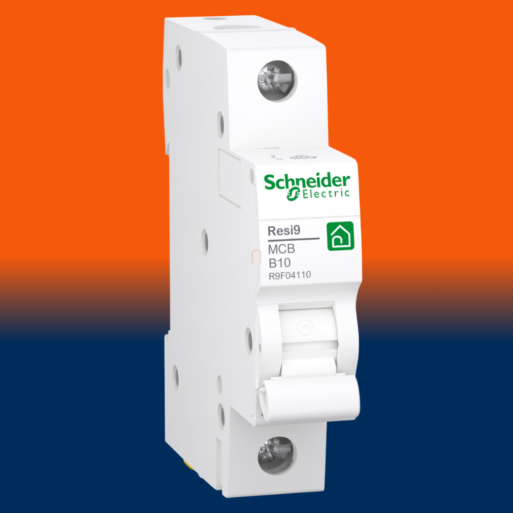 Schneider Resi9 kismegszakító, 1P, 10A, B karakterisztika, 4500 A Icn, biconnect csatlakozás, DIN sínre, IP20/IP40 védettség, R9F04110