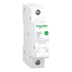   Schneider Electric Resi9 - R9F04110 - kismegszakító, 1P, 10A, B karakterisztika, 4500 A Icn, biconnect csatlakozás, DIN sínre, IP20/IP40 védettség