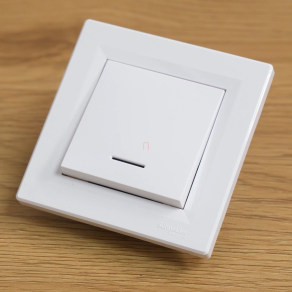   Bontott csomagolású Schneider Asfora egypólusú nyomó, jelzőfényes, rugós bekötés,kerettel fehér EPH1600121