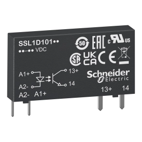 Schneider Electric Harmony Solid State Relays - SSL1D03BD - SSL sorkapocs szilárdtestrelé, DC kapcsolás, 1NO, 1…24VDC, 3,5A, 24VDC
