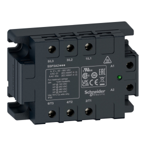   Schneider Electric Harmony Solid State Relays - SSP3A225BDRT - SSP szilárdtestrelé, panelre szerelhető, 3f, pillanat kapcsolás, 3NO, 48 - 530VAC, 25A, 24VDC, hőátadóval