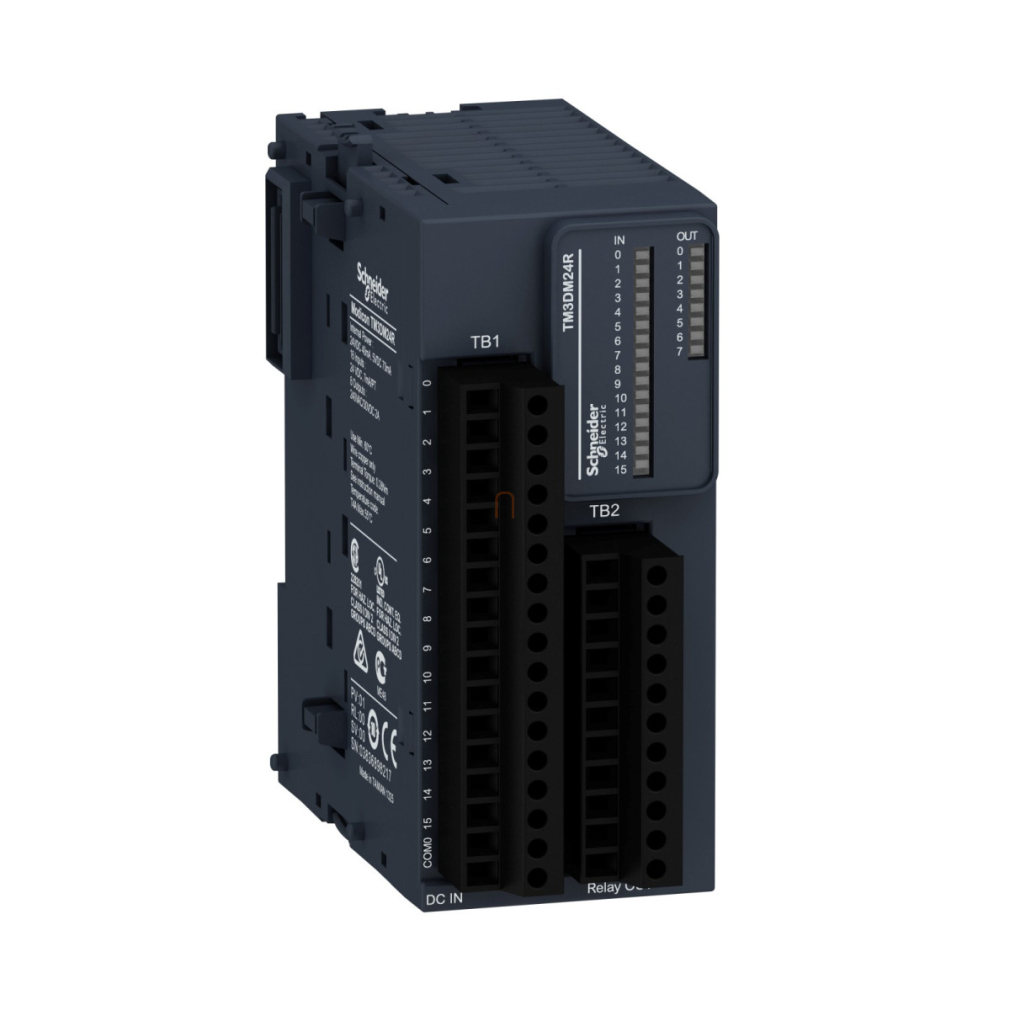 TM3DM24R Modicon TM3 bővítő modul, 16 digitális bemenet, 8 digitális relé kimenet, 24 VDC Schneider