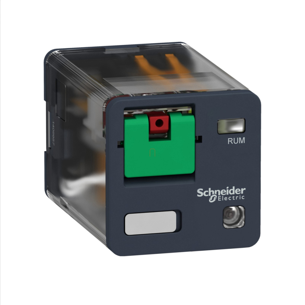 RUM univerzális relé, hengeres, 2CO, 10A, 24VAC, tesztgomb, LED RUMC22B7 Schneider