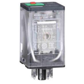   Schneider Electric Harmony Electromechanical Relays - RUMC22F7 - Univerzális relé, RUM - 2 C/O - 120 V AC - 10 A - LED - es