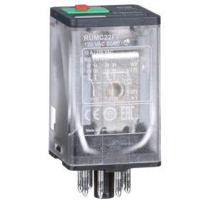 Schneider Electric Harmony Electromechanical Relays - RUMC22F7 - Univerzális relé, RUM - 2 C/O - 120 V AC - 10 A - LED - es