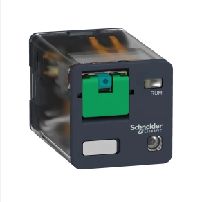 Schneider Electric Harmony Electromechanical Relays - RUMC32ED - RUM univerzális relé, hengeres, 3CO, 10A, 48VDC, tesztgomb, LED