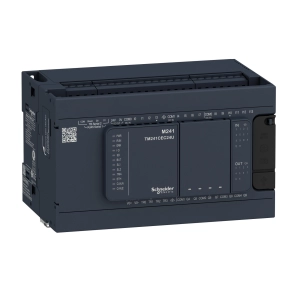 Schneider Electric Modicon M241 - TM241C24R - gépvezérlő PLC, 24 I/O, relé kimenet, RS232/RS485, RS485, 100…230VAC