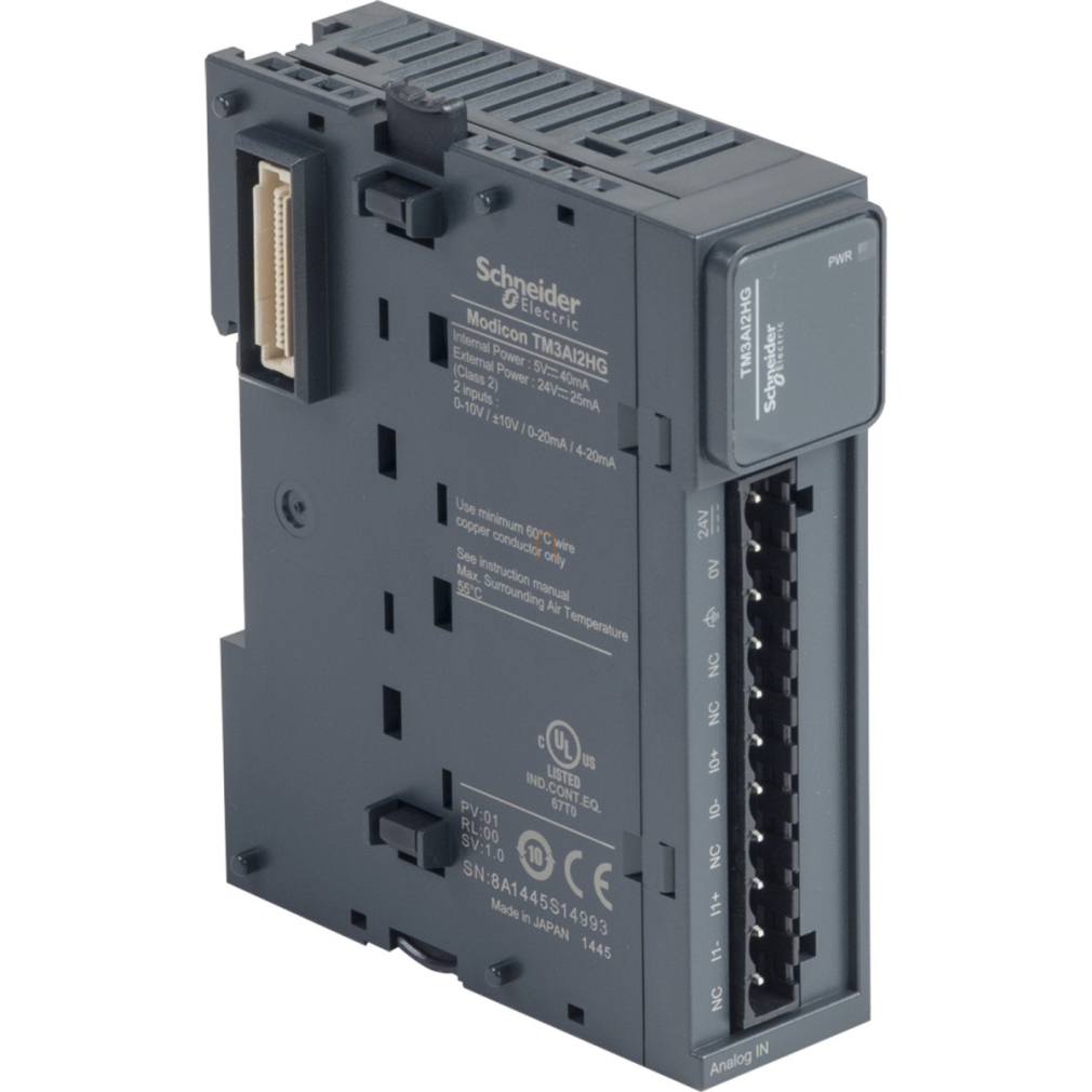 TM3AI2HG Modicon TM3 bővítő modul, 2 analóg bemenet, 16/15+1 bit, +/-10V / 0...10V / 0…20mA / 4…20mA, rugós Schneider