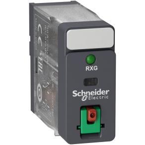   Schneider Electric Harmony Electromechanical Relays - RXG12B7 - RXG Interfész relé, 1CO, 10A, 24VAC, tesztgomb, LED