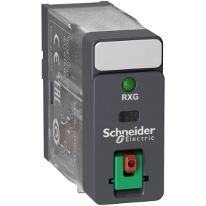 Schneider Electric Harmony Electromechanical Relays - RXG12P7 - RXG Interfész relé, 1CO, 10A, 230VAC, tesztgomb, LED
