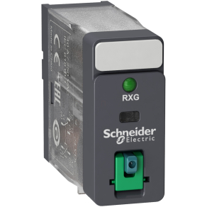   Schneider Electric Harmony Electromechanical Relays - RXG12BD - RXG Interfész relé, 1CO, 10A, 24VDC, tesztgomb, LED