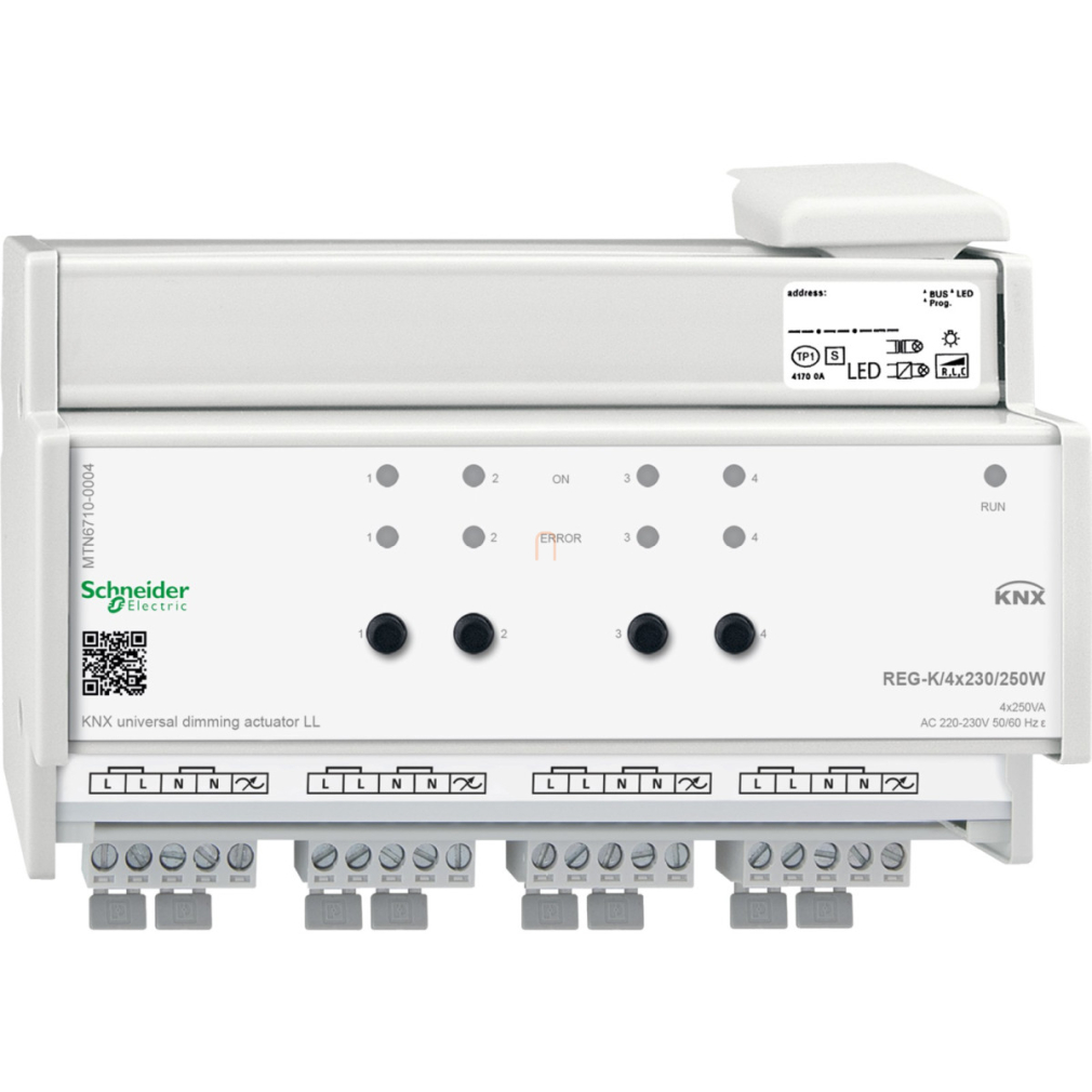 Merten-KNX univerzális dimmer aktor LL (LED-es terheléshez) REG-K/4x230/250 W MTN6710-0004 Schneider
