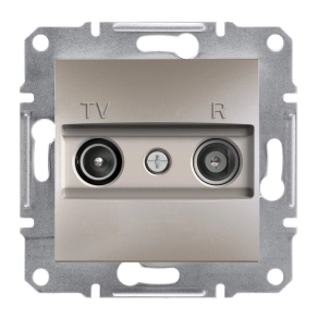 Schneider Electric Asfora süllyesztett TV/R végzáró csatlakozóaljzat fedéllel, 1dB, bronz