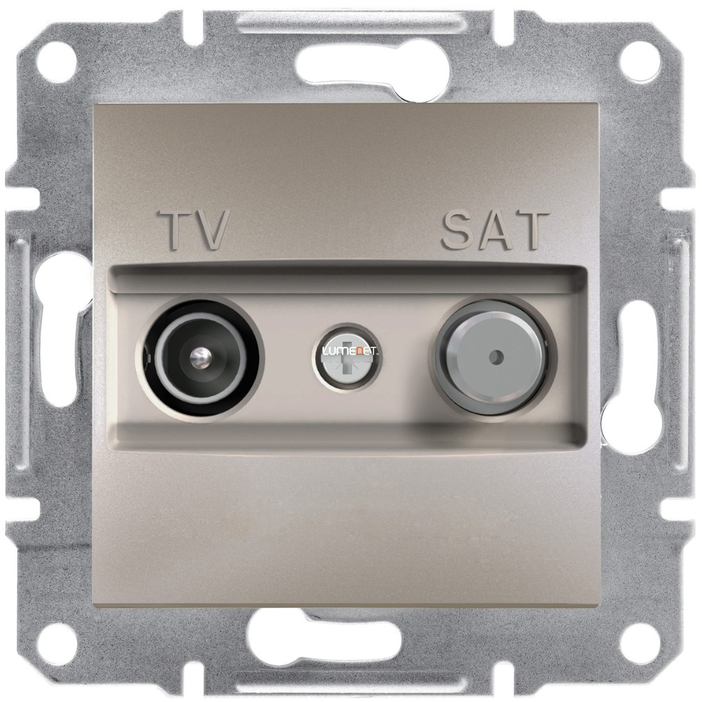 Schneider Electric Asfora süllyesztett TV/SAT végzáró csatlakozóaljzat fedéllel, 1dB, bronz