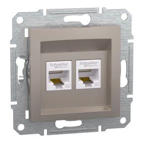 Schneider Electric Asfora - EPH4400169 - 2xRJ45 Cat5e UTP aljzat, bronz