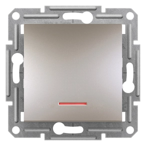 Schneider Electric Asfora - EPH1600169 - Egypólusú nyomó, jelzőfényes, rugós bekötés, bronz
