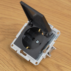   Schneider Electric Asfora - EPH3100171 - 2P+F csatlakozóaljzat, csapfedeles, csavaros, antracit