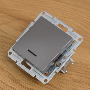   Schneider Electric Asfora - EPH1600162 - Egypólusú nyomó, jelzőfényes, rugós bekötés, acél