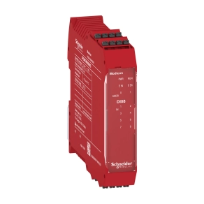 Schneider Electric Preventa XPS MCM - XPSMCMDI0800G biztonsági vezérlő, biztonsági bővítő I/O modul, 8DI + 4DO (teszt), rugós