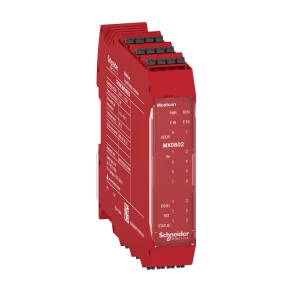 Schneider Electric Preventa XPS MCM - XPSMCMMX0802G biztonsági vezérlő, biztonsági bővítő I/O modul, 8DI+2DO (+start/reset/teszt/státusz), rugós
