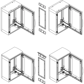Schneider Electric PanelSeT PLA - NSYMUPLA204G - mélységállító elem 7035 Horizontal coupling PLA20x4