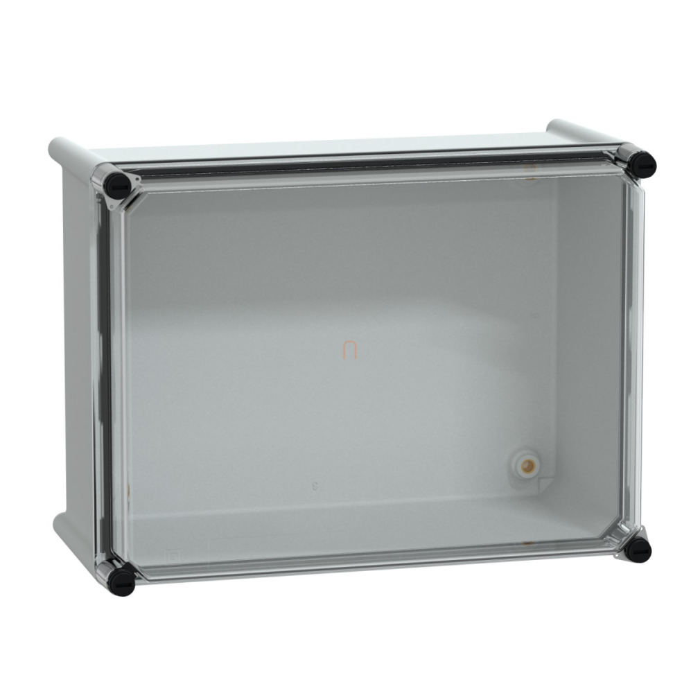 NSYPLS2736G Átlátszó fedelű PLS doboz 27x36x18 RAL7035 Schneider