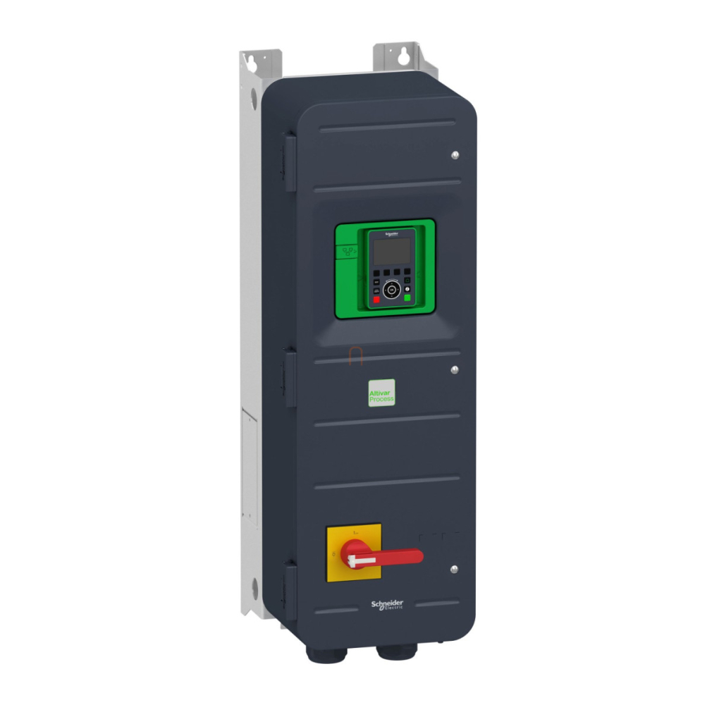 ATV950 frekvenciaváltó, 37kW, 3f, 400VAC, IP55, falra szerelhető, kapcsolóval, fékező egységgel ATV950D37N4E Schneider