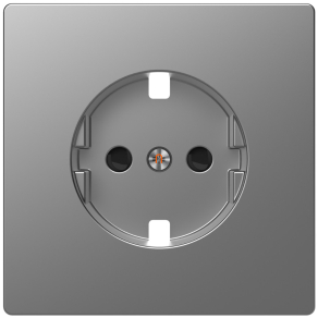   Schneider Merten 2P+F csatlakozóaljzat fedlap, D-Life, acél MTN2330-6036