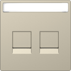   Schneider Electric Merten System Design - MTN4564-6033 - Fedlap, 2xRJ45 moduláris betétekhez, feliratozható, System-D, szahara