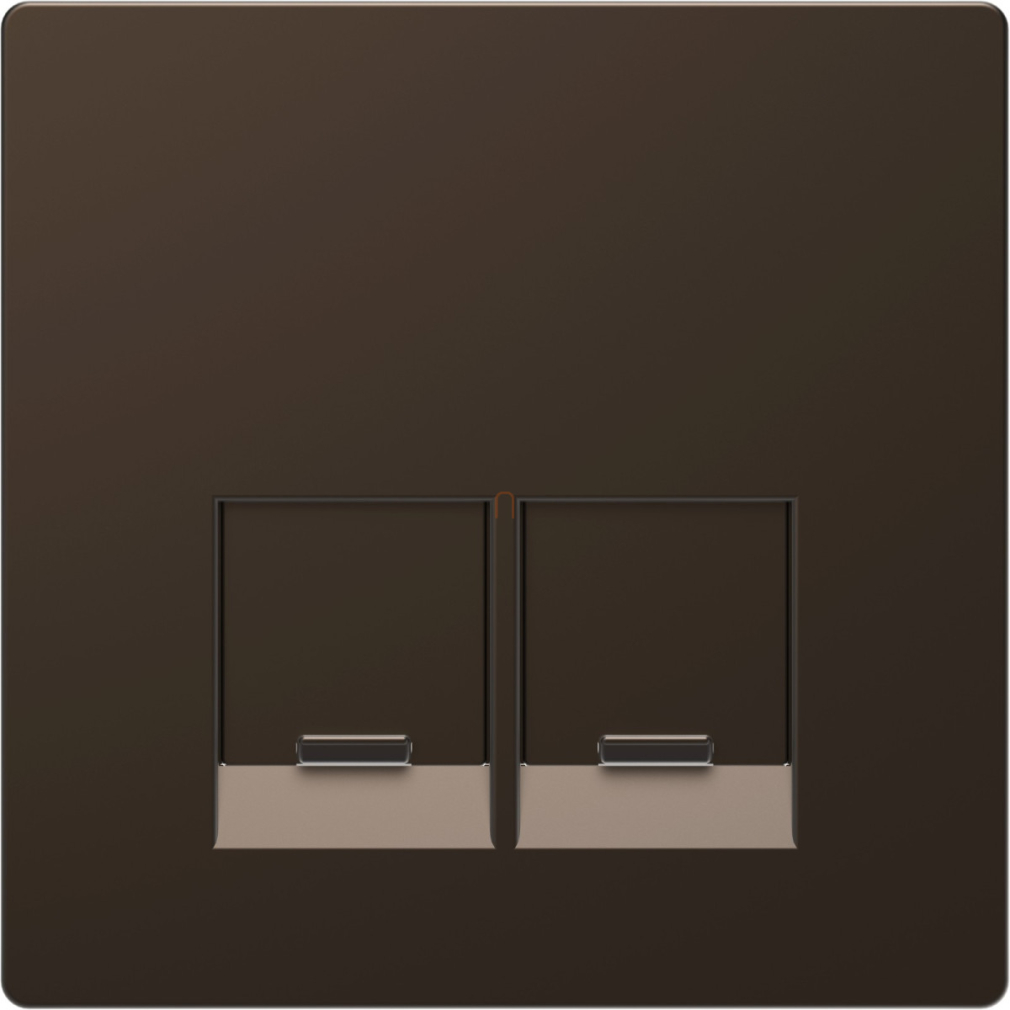 Schneider Merten fedlap, 2xRJ45 aljzathoz, mokka (System Design)