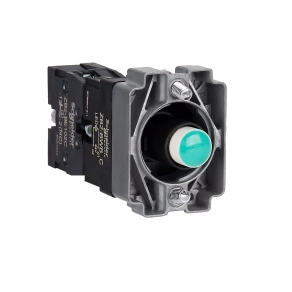 Schneider Electric Easy Harmony XB2 - ZB2BWB32C - Világító aljzat, gallér, zöld led, fém,