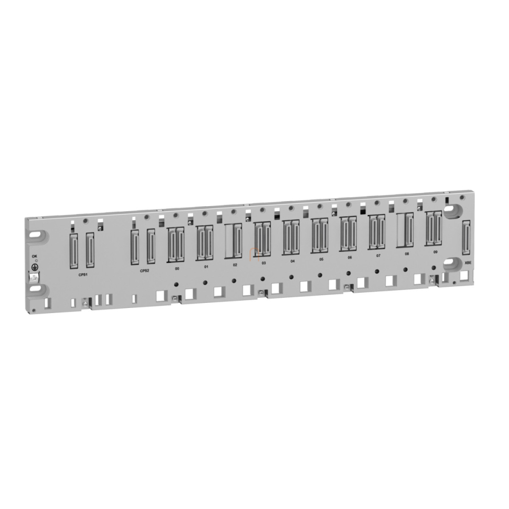 X80 hátlátszóap, Ethernet, M580 PLChez, 10 I/O kártyahely, redundáns tápegységhez BMEXBP1002 Schneider