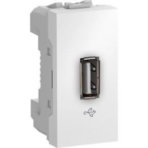   Schneider Unica USB 2.0 csatlakozó, rögzítőkeret nélkül, 1 modulos, fehér