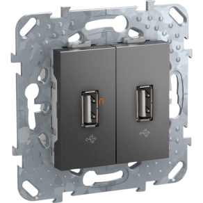   Schneider Unica dupla USB 2.0 csatlakozó, grafit, MGU5.929.12ZD