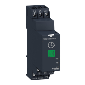   Schneider Electric Harmony Timer Relays - RENF22R2MMW - multifunkciós NFC időrelé, 28 funkció, 0,1s - 999h, 2CO+1CO, 8A, 24 - 240VAC/DC