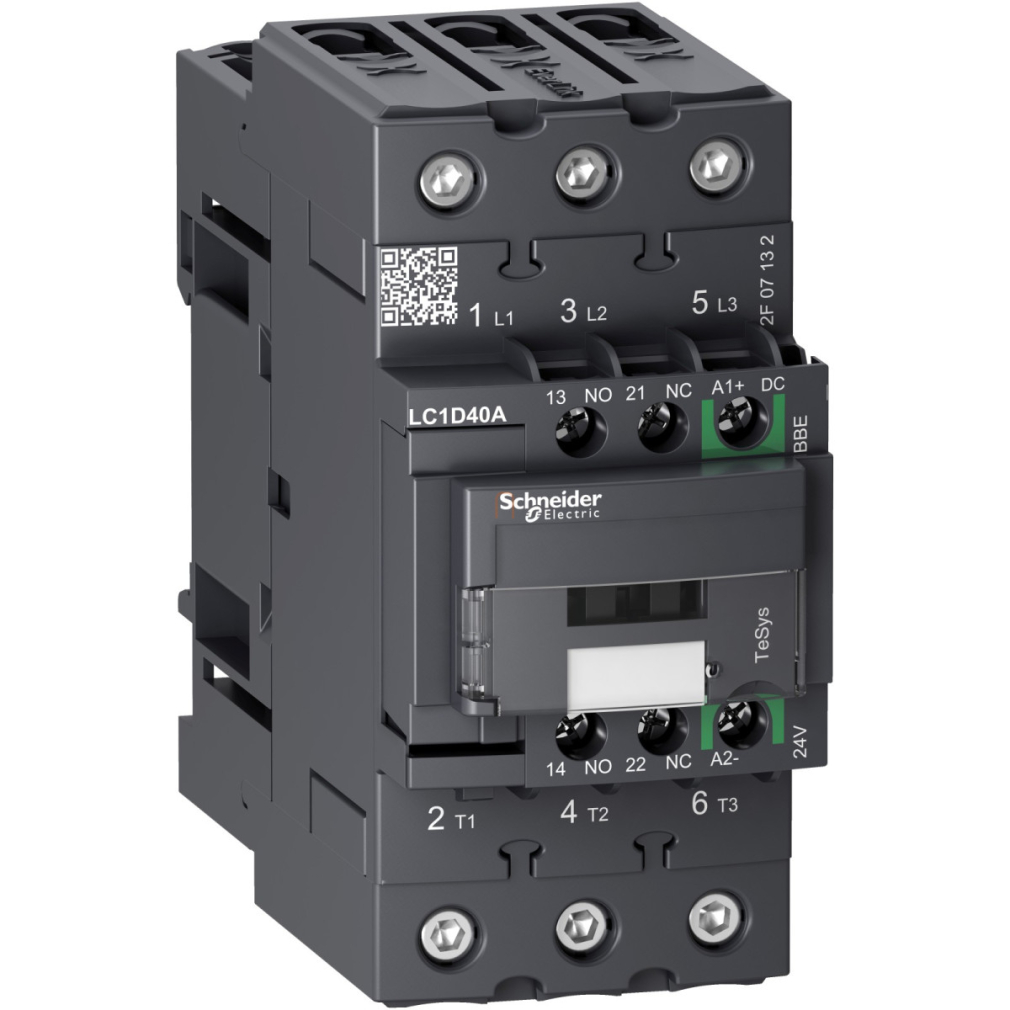 TESYS D kontaktor GREEN-3P 440V 40A 24VDC LC1D40ABBE Schneider