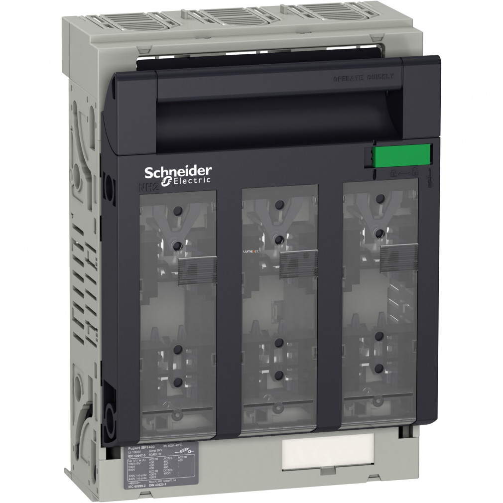 Schneider ISFT400 olvadóbiztosítós szakaszolókapcsoló M10 csatlakozás (LV480806)