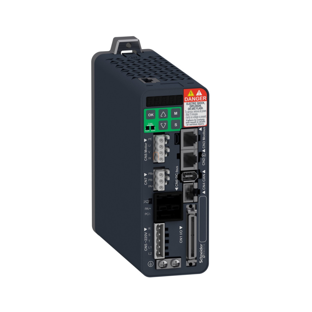 Lexium 28 szervohajtás, 400 W, 1/3f, 230 VAC, 1x Modbus, 2x EtherCAT LXM28EU04M3X Schneider