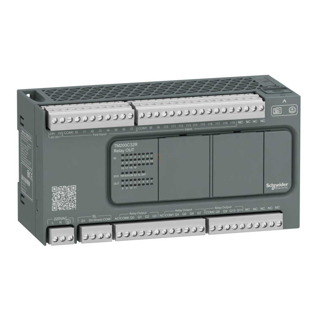 Modicon M200 Easy PLC, 32 I/O1xRS485, relés kimenet, 230 VAC TM200C32R Schneider