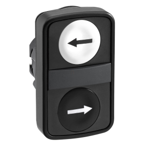   Schneider Electric Harmony XB5 - ZB5AA7213 - műanyag kettősfejű nyomógomb fej, Ø22, visszatérő, 1 - 1 fehér/fekete jobb/bal nyíl nyomógomb