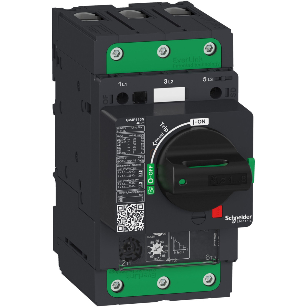 GV4P115N motorvédő termikus-mágneses 115A 50kA EverLink Schneider