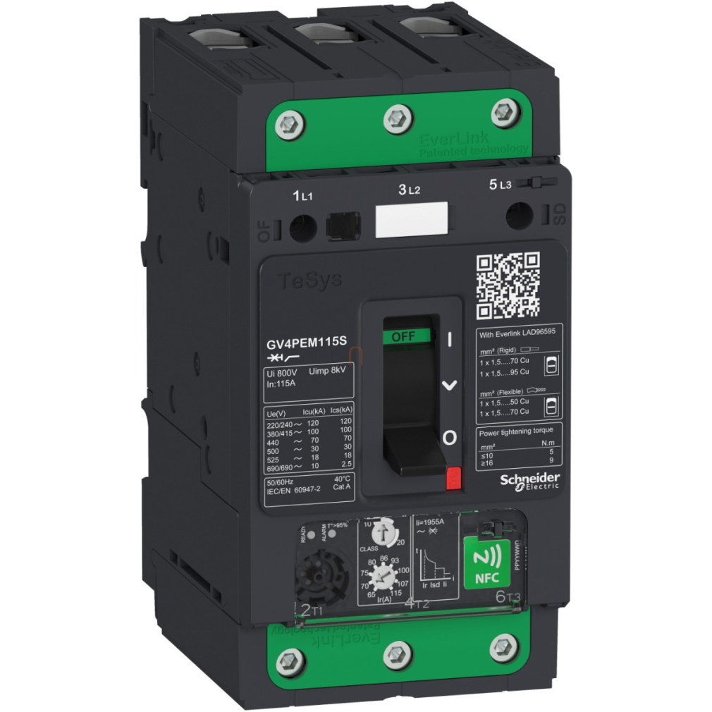 GV4PE Multi motorvédő termikus-mágneses 12.5A 50kA EverLink GV4PEM12N Schneider